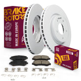 Metrix Premium Chassis Parts - Front Ceramic Disc Brake Pad Set & Vented Brake Rotor Kit Fits 2014-2020 Nissan Rogue, 2017-2022 Nissan Rogue Sport, Made in Europe